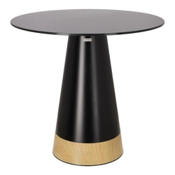 Stół okrągły Soleilo Duo czarny nowoczesny do jadalni 80 cm