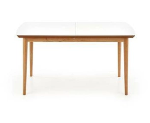 Stół rozkładany do jadalni Radley biały mat dąb lefkas nowoczesny 140-185 cm Intesi