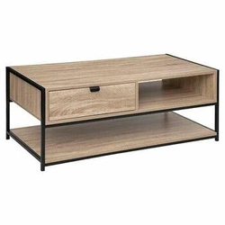 Stolik kawowy Aliaj prostokątny z szufladą loftowy drewniany do salonu 100x40 cm 5five