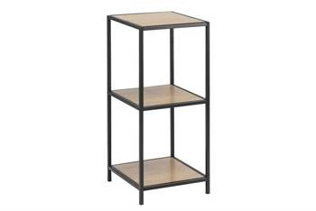 Regał metalowy Seaford II czarny z półkami na książki do salonu i biura nowoczesny 82,5 cm