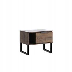 Szafka nocna Intesi Anciano 56 cm brązowa z szufladą, nowoczesny styl loftowy, elegancka dekoracja sypialni
