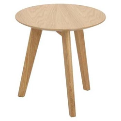 Stolik kawowy okrągły drewniany Sano Intesi dąb naturalny skandynawski do salonu 40 cm