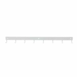 Intesi nowoczesny wieszak ścienny do przedpokoju biały metalowy listwa 60 cm 8 haczyków