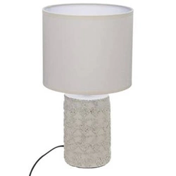 Lampka nocna Melo ceramiczna beżowa z abażurem do sypialni nowoczesna Atmosphera 33 cm