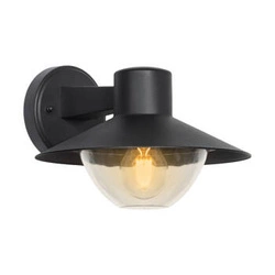 Nowoczesny kinkiet zewnętrzny Cosmos czarny metalowy lampa ścienna na taras IP44 26 cm