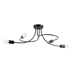 Żyrandol LEVAR 4 czarny loftowy lampa sufitowa do salonu, sypialni, jadalni 75 cm