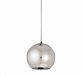 Lampa wisząca kula szklana MIRROR GLOW S chrom 25cm do salonu i nad stół