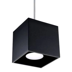 Lampa wisząca Quad czarna nowoczesna pojedyncza do kuchni i nad stół jadalniany