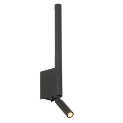 Kinkiet ścienny LED EXPLORE czarny nowoczesny z włącznikiem do sypialni 43 cm