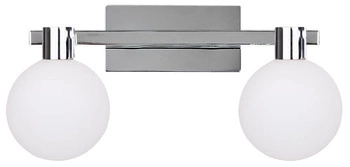 Kinkiet ścienny Maldus nowoczesny chrom biały szklany podwójny do salonu i sypialni CANDELLUX