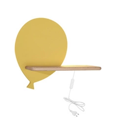 Kinkiet ścienny LED Balloon żółty drewniany klasyczny do pokoju dziecięcego CANDELLUX