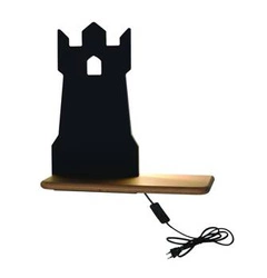 Kinkiet ścienny LED Tower czarny klasyczny drewniany do pokoju dziecięcego z przewodem 4W