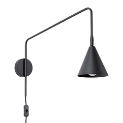 Nowoczesny kinkiet ścienny NOX czarny metalowy do sypialni i salonu SOLLUX LIGHTING 61 cm