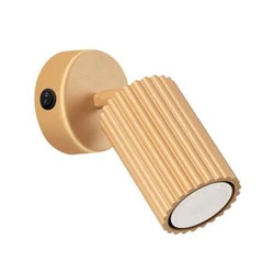 Kinkiet ścienny złoty Karbon z włącznikiem i ruchomym kloszem nowoczesny do sypialni SOLLUX