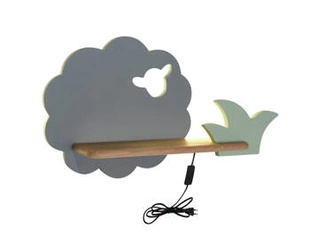 Kinkiet ścienny Sheep LED 5W szary klasyczny drewniany do pokoju dziecięcego z przewodem