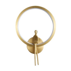 Kinkiet ścienny LED glamour AMICI RING Step into Design złoty 27 cm do salonu