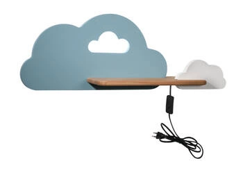 Kinkiet ścienny Cloud LED 5W klasyczny niebieski drewniany do pokoju dziecięcego CANDELLUX