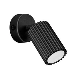 Kinkiet ścienny Karbon czarny z włącznikiem, ruchomy klosz, nowoczesny do sypialni i salonu