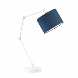 Lampka nocna do sypialni ASMARA VELUR niebieska welurowa z regulowaną wysokością Lysne