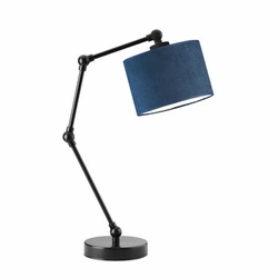 Lampka nocna ASMARA VELUR niebieska nowoczesna z regulacją wysokości do sypialni Lysne