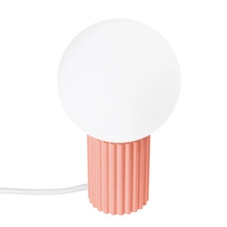 Lampa biurkowa HALO nowoczesna brzoskwiniowa z aluminium i szkła do sypialni lub biura
