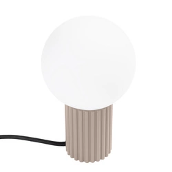 Lampka biurkowa HALO taupe nowoczesna beżowa aluminium i szkło do sypialni i na biurko