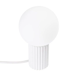 Nowoczesna biała lampa biurkowa HALO Sollux Lighting z aluminium i szkła do sypialni lub salonu