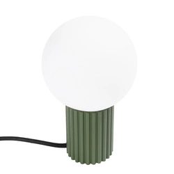 Nowoczesna lampa biurkowa HALO oliwkowa zielona aluminium szkło do biura i sypialni SOLLUX