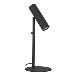 Lampka nocna Paris czarna nowoczesna stalowa do sypialni i salonu lampa stołowa Intesi