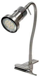 Lampa stołowa Arkon lampka klips 1x50W  GU10 satyna nikiel+chrom bez żarówek