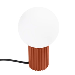 Nowoczesna lampa biurkowa HALO czerwona do sypialni i pokoju młodzieżowego aluminium szkło