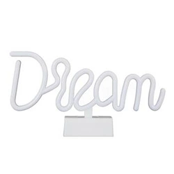 Lampka nocna LED Dream Intesi biała nowoczesna bezprzewodowa z efektem neonu do pokoju dziecka