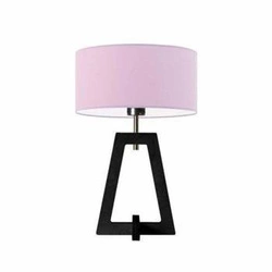 Lampka nocna do sypialni Clio nowoczesna fioletowa z abażurem glamour drewniana LYSNE