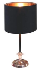 Lampka nocna Violino nowoczesna czarna z miedzianym abażurem do sypialni i salonu CANDELLUX