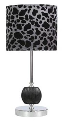 Lampka nocna do sypialni Cort nowoczesna czarna z tkaninowym abażurem CANDELLUX 40 cm
