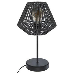 Lampka nocna do sypialni Jily czarna 34 cm nowoczesna metalowa z papierowym kloszem Atmosphera