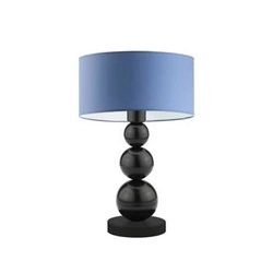 Lampka nocna do sypialni HONOLULU nowoczesna niebieska z abażurem LYSNE 41 cm