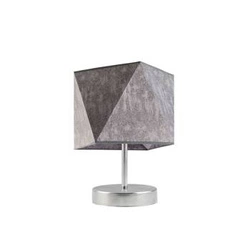 Lampka nocna do sypialni PASADENA nowoczesna z abażurem szary melanż metalowa LYSNE 30 cm