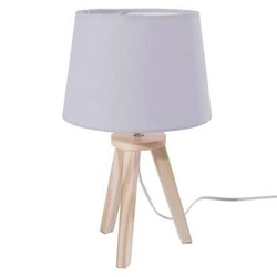 Lampka nocna do pokoju dziecka Atmosphera biała skandynawska drewniana na trójnogu 30,5 cm