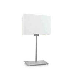 Lampka nocna AMALFI biała z abażurem nowoczesna do sypialni na stolik LYSNE 40 cm