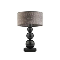 Lampka nocna HONOLULU nowoczesna z szarym abażurem do sypialni i salonu LYSNE 41 cm