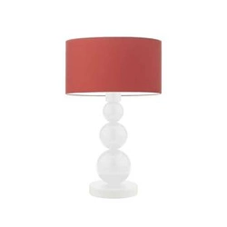 Lampka nocna do sypialni nowoczesna czerwona z abażurem HONOLULU LYSNE 41 cm