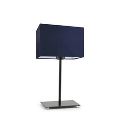 Lampka nocna do sypialni AMALFI granatowa nowoczesna z abażurem na czarnym stelażu 40 cm