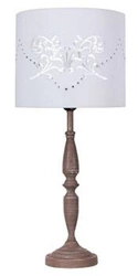 Lampka nocna Farisa biała z abażurem, nowoczesna lampa stołowa do sypialni i salonu 50 cm