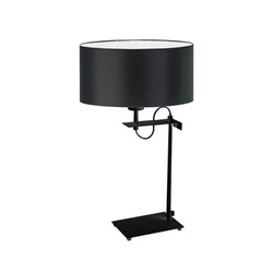 Lampka nocna do sypialni ALASKA czarna nowoczesna z abażurem LYSNE 55 cm