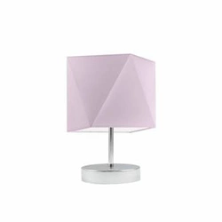 Lampka nocna PASADENA nowoczesna z abażurem fioletowym chrom do sypialni lub salonu