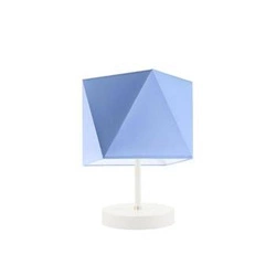 Lampka nocna do sypialni PASADENA nowoczesna niebieska z abażurem LYSNE 30 cm