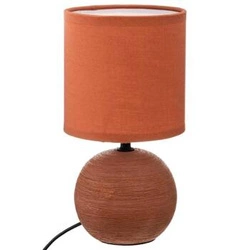 Lampka nocna ceramiczna Timeo terrakota Atmosphera nowoczesna do sypialni z abażurem 25 cm