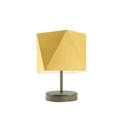 Lampka nocna do sypialni nowoczesna PASADENA żółta z abażurem LYSNE 30 cm