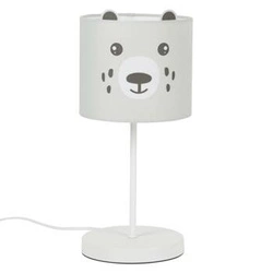 Lampka nocna do pokoju dziecka Panda biała nowoczesna stołowa z abażurem Intesi 36 cm